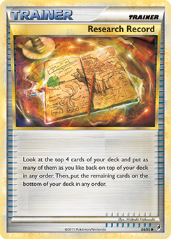 Uncommon Pokémon card Research Record 84/95 from Call of Legends expansion