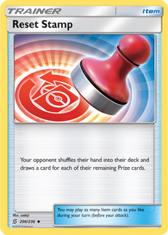 Uncommon Pokémon card Reset Stamp 206/236 from Unified Minds expansion