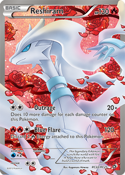 Full Art Pokémon Pokémon card Reshiram RC22/RC25 from Legendary Treasures expansion