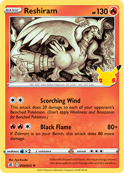 Reshiram 2/25 Pokémon card from Celebrations for sale at best price