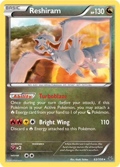 Reshiram 63/108 Pokémon card from Roaring Skies for sale at best price