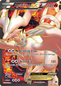 Full Art Trainer Pokémon card Reshiram EX 95/99 from Next Destinies expansion