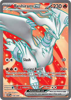 Ultra rare Pokémon card Reshiram ex 158/86 from White Flare expansion