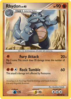 Uncommon Pokémon card Rhydon 80/147 from Supreme Victors expansion