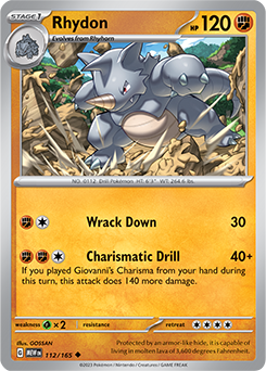 Rhydon 112/165 Pokémon card from 151 for sale at best price