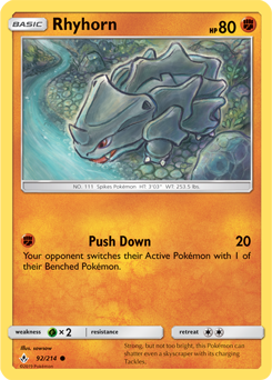 Rhyhorn 92/214 Pokémon card from Unbroken Bonds for sale at best price