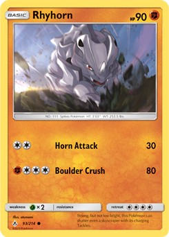 Rhyhorn 93/214 Pokémon card from Unbroken Bonds for sale at best price