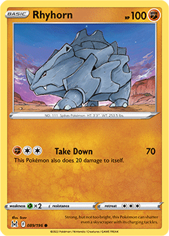 Rhyhorn 089/196 Pokémon card from Lost Origin for sale at best price