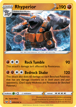Rhyperior 99/202 Pokémon card from Sword & Shield for sale at best price