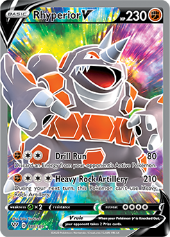 Full Art Pokémon Pokémon card Rhyperior V 181/189 from Darkness Ablaze expansion