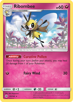 Ribombee 93/149 Pokémon card from Sun & Moon for sale at best price