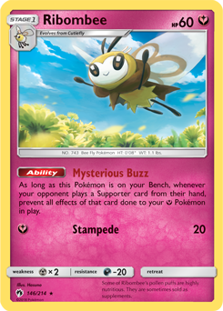 Ribombee 146/214 Pokémon card from Lost Thunder for sale at best price