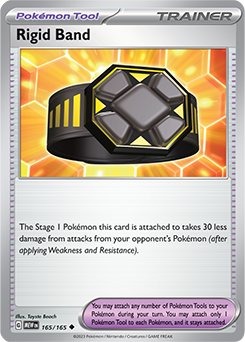 Uncommon Pokémon card Rigid Band 165/165 from 151 expansion