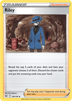 Uncommon Pokémon card Riley 166/196 from Lost Origin expansion