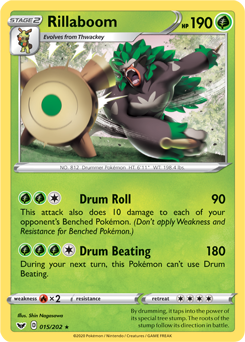 Rillaboom 15/202 Pokémon card from Sword & Shield for sale at best price