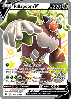 Shining Pokémon Pokémon card Rillaboom V SV105/SV122 from Shining Fates expansion