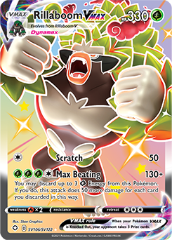 Shining Pokémon Pokémon card Rillaboom VMAX SV106/SV122 from Shining Fates expansion