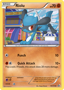 Carte Pokémon Riolu 79/113 de la série Legendary Treasures en vente au meilleur prix