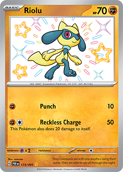 Riolu 173/91 Pokémon card from Paldean fates for sale at best price