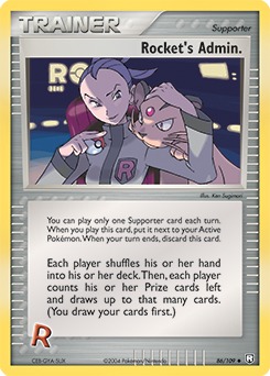 Rocket's Admin. 86/109 Pokémon card from Ex Team Rocket Returns for sale at best price