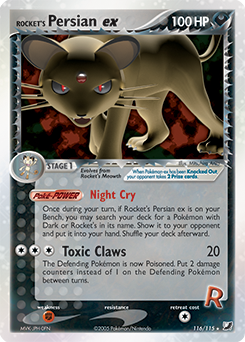 Carte Pokémon Persian ex de Rocket 116/115 de la série Ex Forces Cachées en vente au meilleur prix