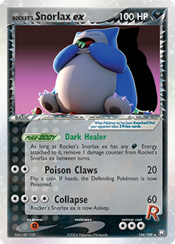 Carte Pokémon Rocket's Snorlax ex 104/109 de la série Ex Team Rocket Returns en vente au meilleur prix