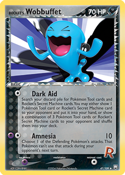 Carte Pokémon Peu commune Rocket's Wobbuffet 47/109 de la série Ex Team Rocket Returns