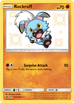 Shining Pokémon Pokémon card Rockruff SV23/SV94 from Hidden Fates expansion