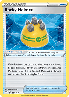 Uncommon Pokémon card Rocky Helmet 159/185 from Vivid Voltage expansion
