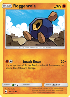 Roggenrola 69/149 Pokémon card from Sun & Moon for sale at best price