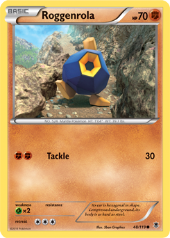 Common Pokémon card Roggenrola 48/119 from Phantom Forces expansion