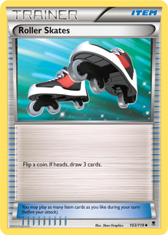 Uncommon Pokémon card Roller Skates 103/119 from Phantom Forces expansion