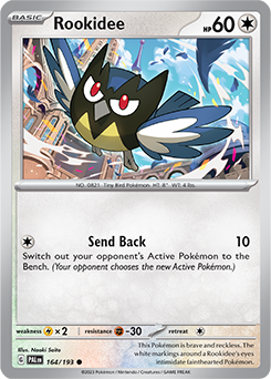 Common Pokémon card Rookidee 164/193 from Paldea Evolved expansion