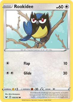 Common Pokémon card Rookidee 150/202 from Sword & Shield expansion