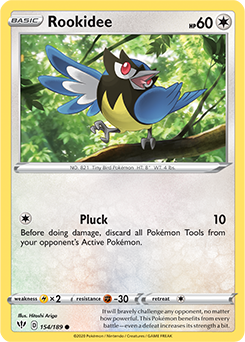 Common Pokémon card Rookidee 154/189 from Darkness Ablaze expansion