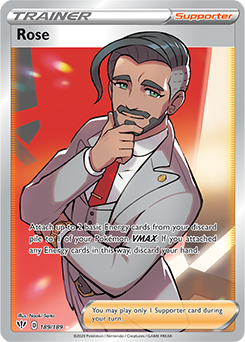 Full Art Trainer Pokémon card Rose 189/189 from Darkness Ablaze expansion