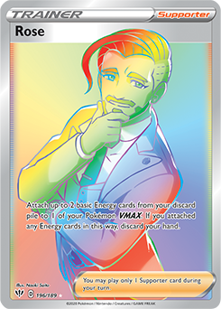 Secrète Rainbow Dresseu Pokémon card Rose 196/189 from Darkness Ablaze expansion