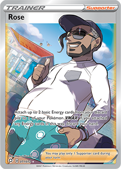 Full Art Trainer Pokémon card Rose 071/072 from Shining Fates expansion