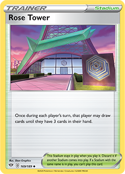 Uncommon Pokémon card Rose Tower 169/189 from Darkness Ablaze expansion
