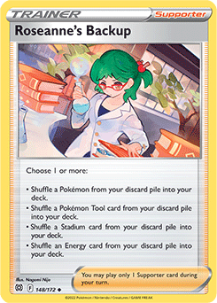Uncommon Pokémon card Roseanne's Backup 148/172 from Brilliant Stars expansion