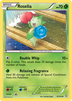 Uncommon Pokémon card Roselia 12/124 from Dragons Exalted expansion