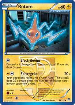 Uncommon Pokémon card Rotom 49/135 from Plasma Storm expansion