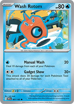 Common Pokémon card Wash Rotom 61/182 from Destined Rivals expansion