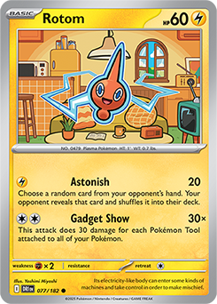 Common Pokémon card Rotom 77/182 from Destined Rivals expansion