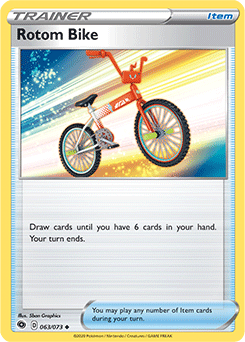 Uncommon Pokémon card Rotom Bike 063/073 from Champion s Path expansion