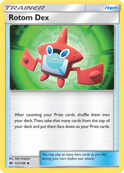Uncommon Pokémon card Rotom Dex 131/149 from Sun & Moon expansion