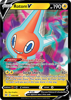 Rotom V 058/196 Pokémon card from Lost Origin for sale at best price
