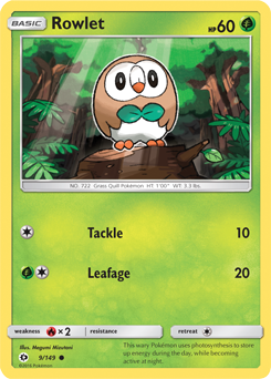 Rowlet 9/149 Pokémon card from Sun & Moon for sale at best price