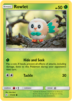 Rowlet 17/236 Pokémon card from Cosmic Eclipse for sale at best price