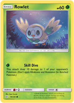 Rowlet 18/236 Pokémon card from Cosmic Eclipse for sale at best price